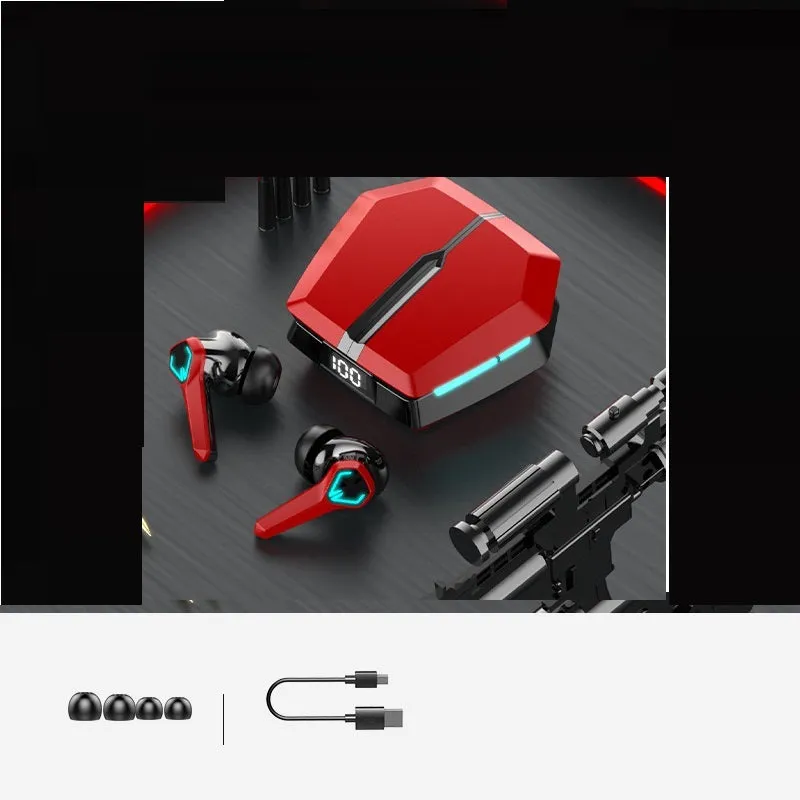 Bluetooth headset in earplug style with scissors door design for gaming