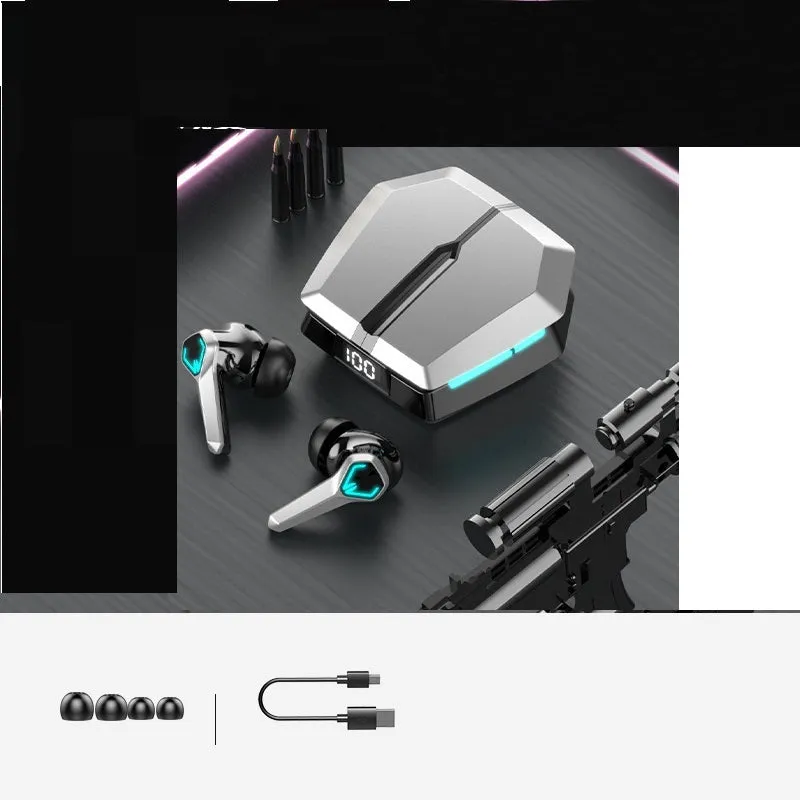 Bluetooth headset in earplug style with scissors door design for gaming