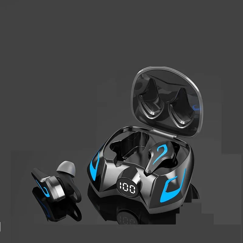 Bluetooth headset in earplug style with scissors door design for gaming