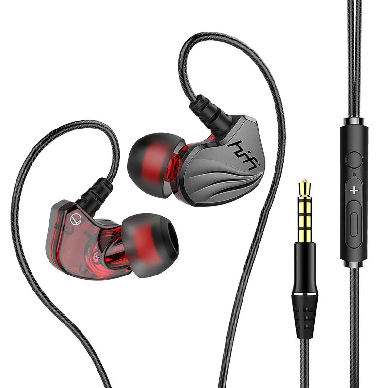 S2000 gunmetal in-ear wired headphones with 3.5mm plug on white background