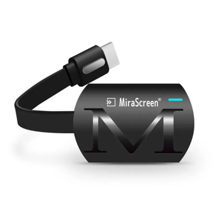 Black USB HDMI TV Dongle for phone to television screen mirroring.