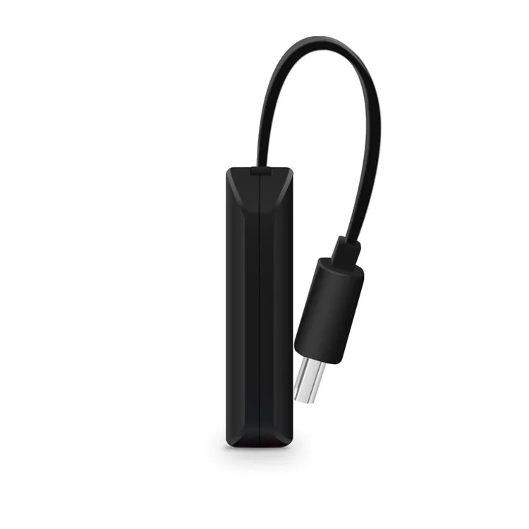 Black USB HDMI TV Dongle for phone to television screen mirroring.