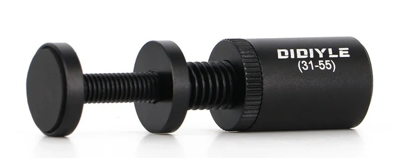 Spiral aluminium alloy graphics card support bracket with magnetic base in black finish on a PC case floor