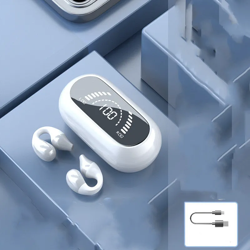 Mirror Digital noise cancelling waterproof Bluetooth headset in ear clip style, black colour