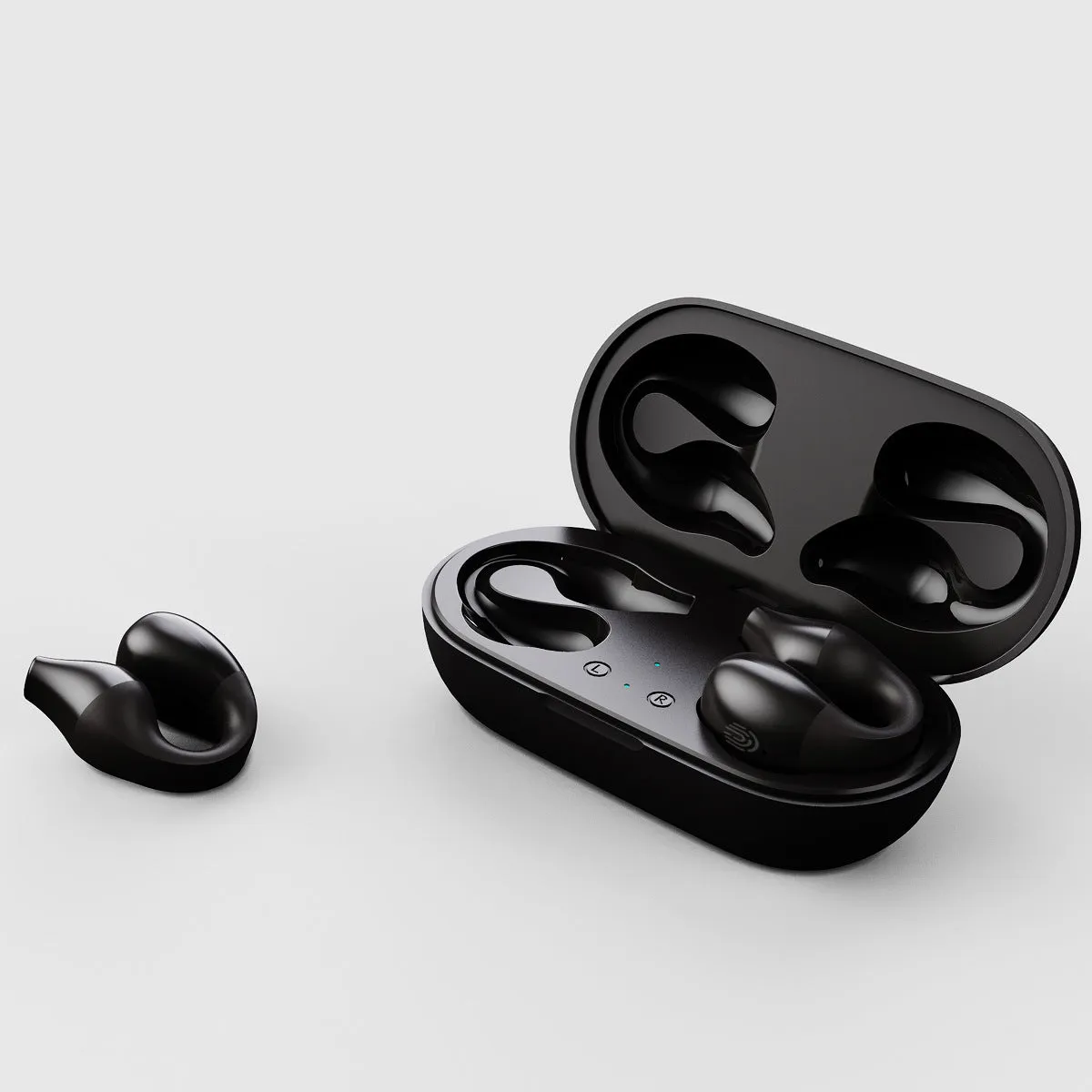 Mirror Digital noise cancelling waterproof Bluetooth headset in ear clip style, black colour