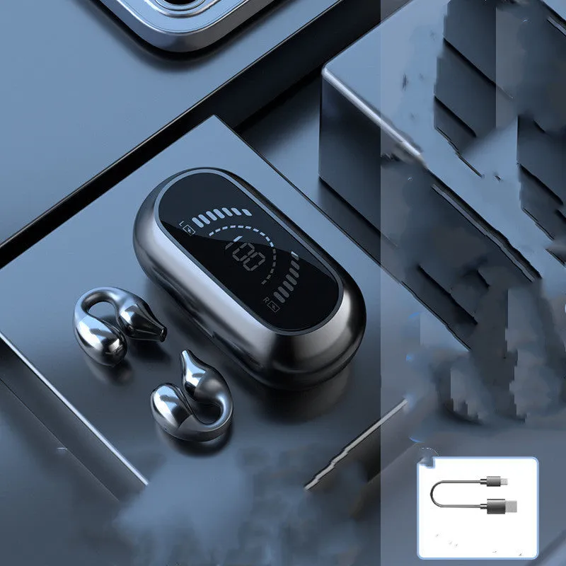 Mirror Digital noise cancelling waterproof Bluetooth headset in ear clip style, black colour