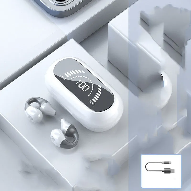 Mirror Digital noise cancelling waterproof Bluetooth headset in ear clip style, black colour