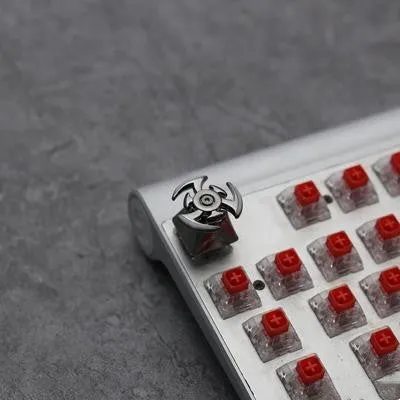 Single metal gyro keycap with cross shaft fit for DIY mechanical keyboard in gold colour