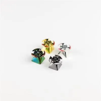 Single metal gyro keycap with cross shaft fit for DIY mechanical keyboard in gold colour