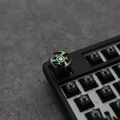 Single metal gyro keycap with cross shaft fit for DIY mechanical keyboard in gold colour