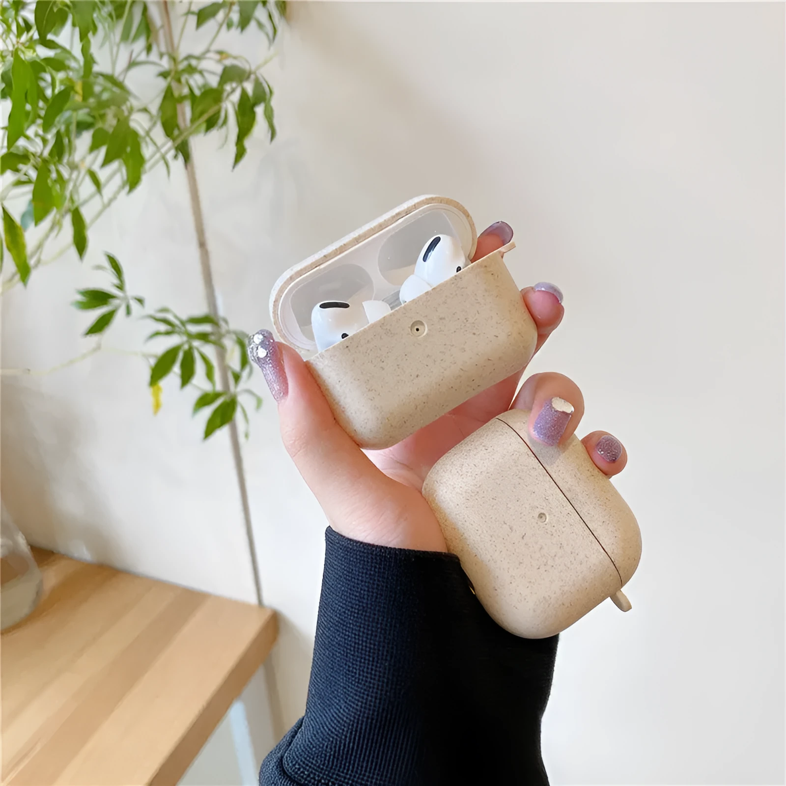 Silicone plastic protective sleeve for Apple AirPods in solid colour business simplicity style