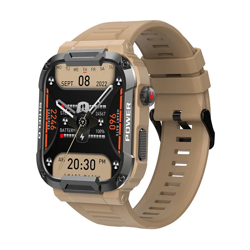 Intelligent three-prevention watch with Bluetooth call, heart rate monitor, 1.85 inch touch screen, silicone strap, black colour