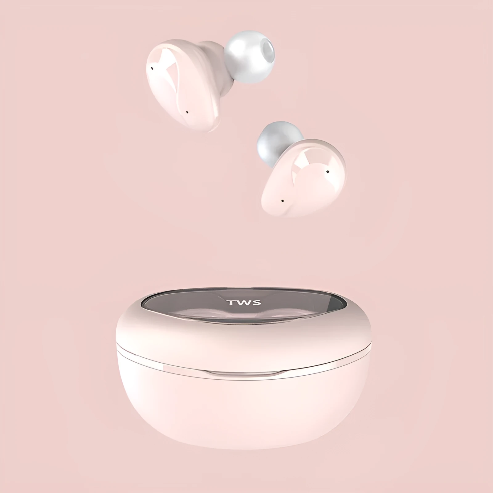 Active noise reduction wireless Bluetooth headset in black, with in-ear design and USB charging cable