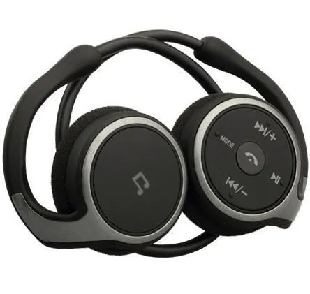 Stereo wireless Bluetooth headset in Black, Gold, and White colours with TF card and FM radio support