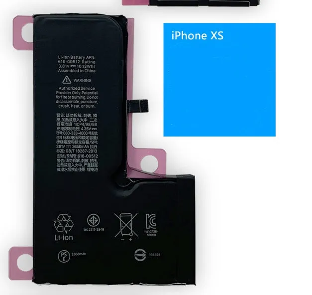 iPhone lithium battery replacement with 2501-3000mAh capacity for multiple models 4G to 15Pro Max