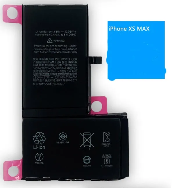 iPhone lithium battery replacement with 2501-3000mAh capacity for multiple models 4G to 15Pro Max