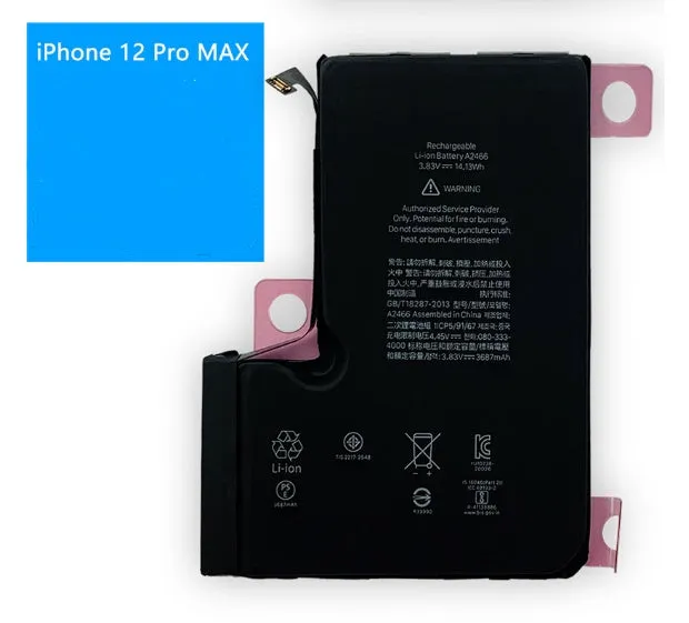 iPhone lithium battery replacement with 2501-3000mAh capacity for multiple models 4G to 15Pro Max