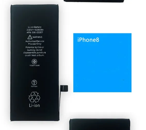 iPhone lithium battery replacement with 2501-3000mAh capacity for multiple models 4G to 15Pro Max