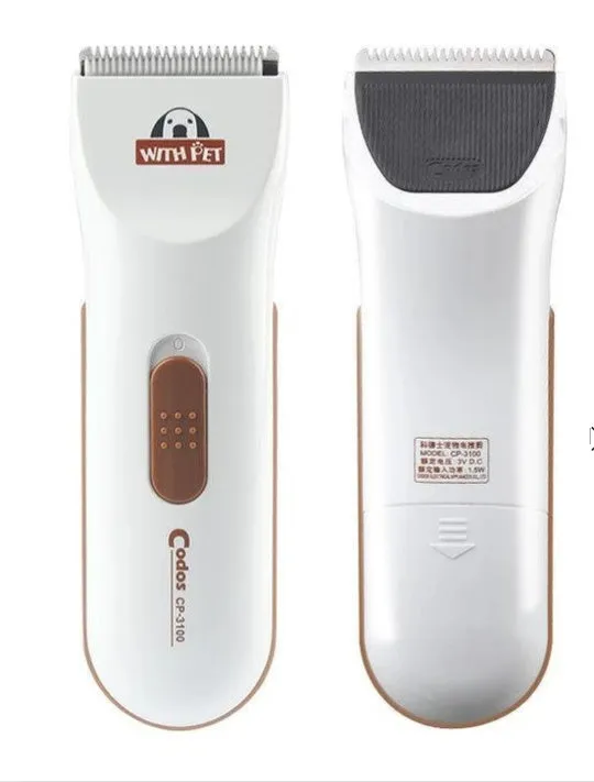 White pet grooming clippers with ceramic blades for dogs and cats