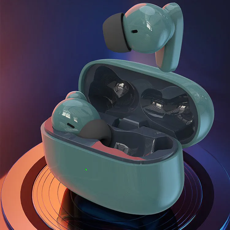 Wireless in-ear Bluetooth headset with F13 titanium membrane speaker, Type-C charging case, available in black, green, red, white