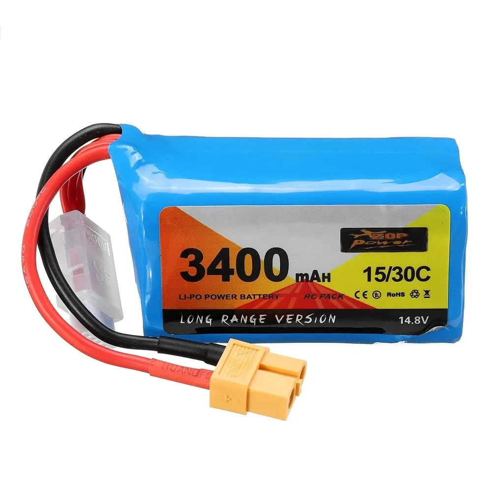 ZOPPower 14.8V 3400mAh 4S lithium-ion battery pack with XT60 and T head connectors