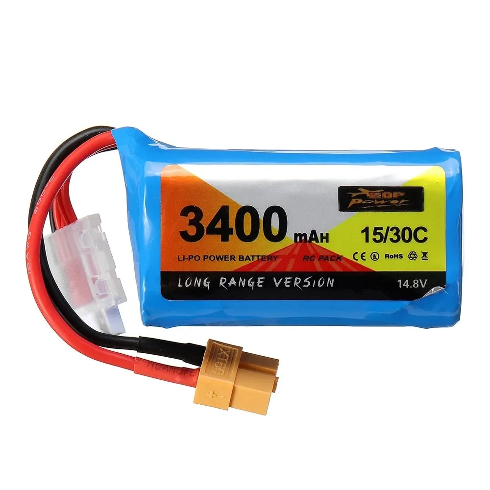 ZOPPower 14.8V 3400mAh 4S lithium-ion battery pack with XT60 and T head connectors