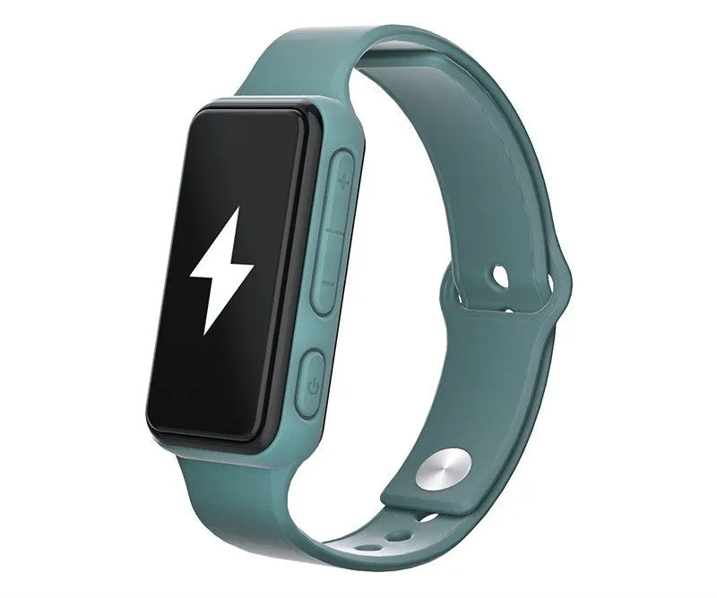 Anti-fatigue Bluetooth smart reminder bracelet with LCD screen and silicone strap in small program black