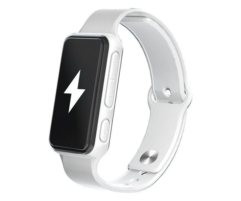 Anti-fatigue Bluetooth smart reminder bracelet with LCD screen and silicone strap in small program black