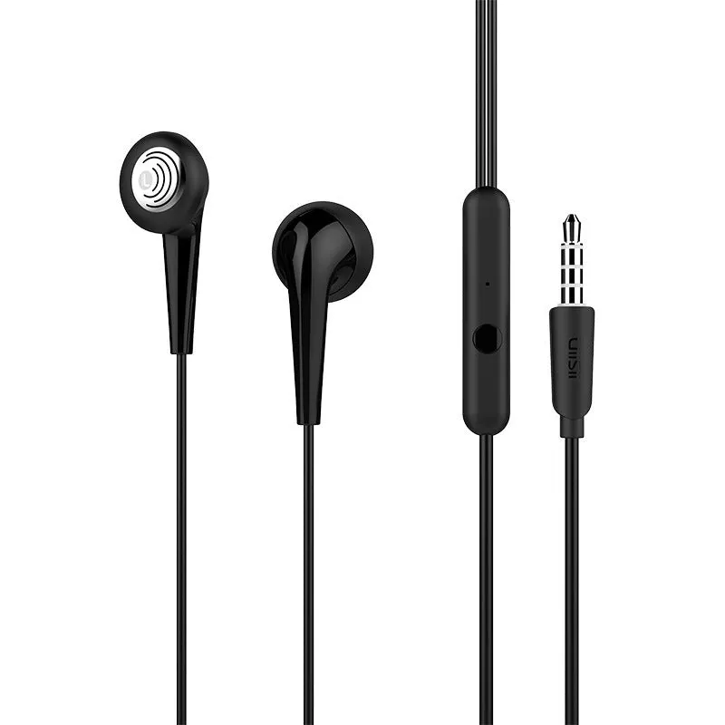 In-ear earphone with 14.2mm dynamic unit and metal sound ripples in black colour