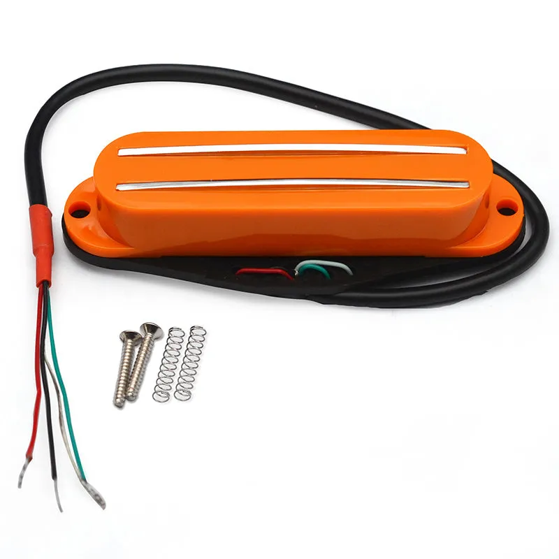 Electric guitar double-coil pickup with black plastic wire clamp and ceramic magnets for ST/SQ circuit modification