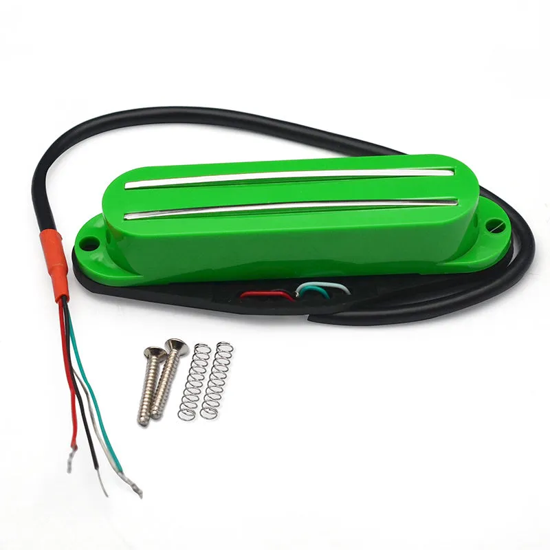 Electric guitar double-coil pickup with black plastic wire clamp and ceramic magnets for ST/SQ circuit modification