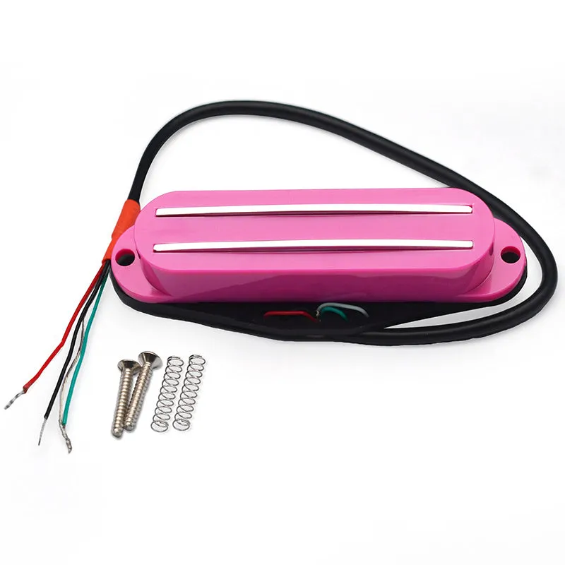 Electric guitar double-coil pickup with black plastic wire clamp and ceramic magnets for ST/SQ circuit modification