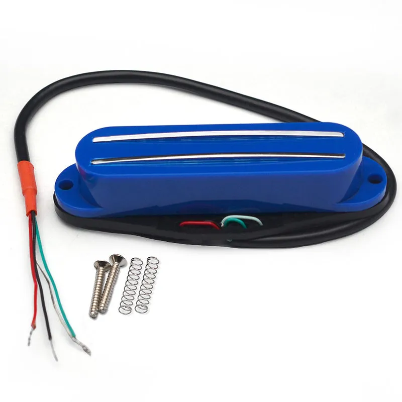 Electric guitar double-coil pickup with black plastic wire clamp and ceramic magnets for ST/SQ circuit modification