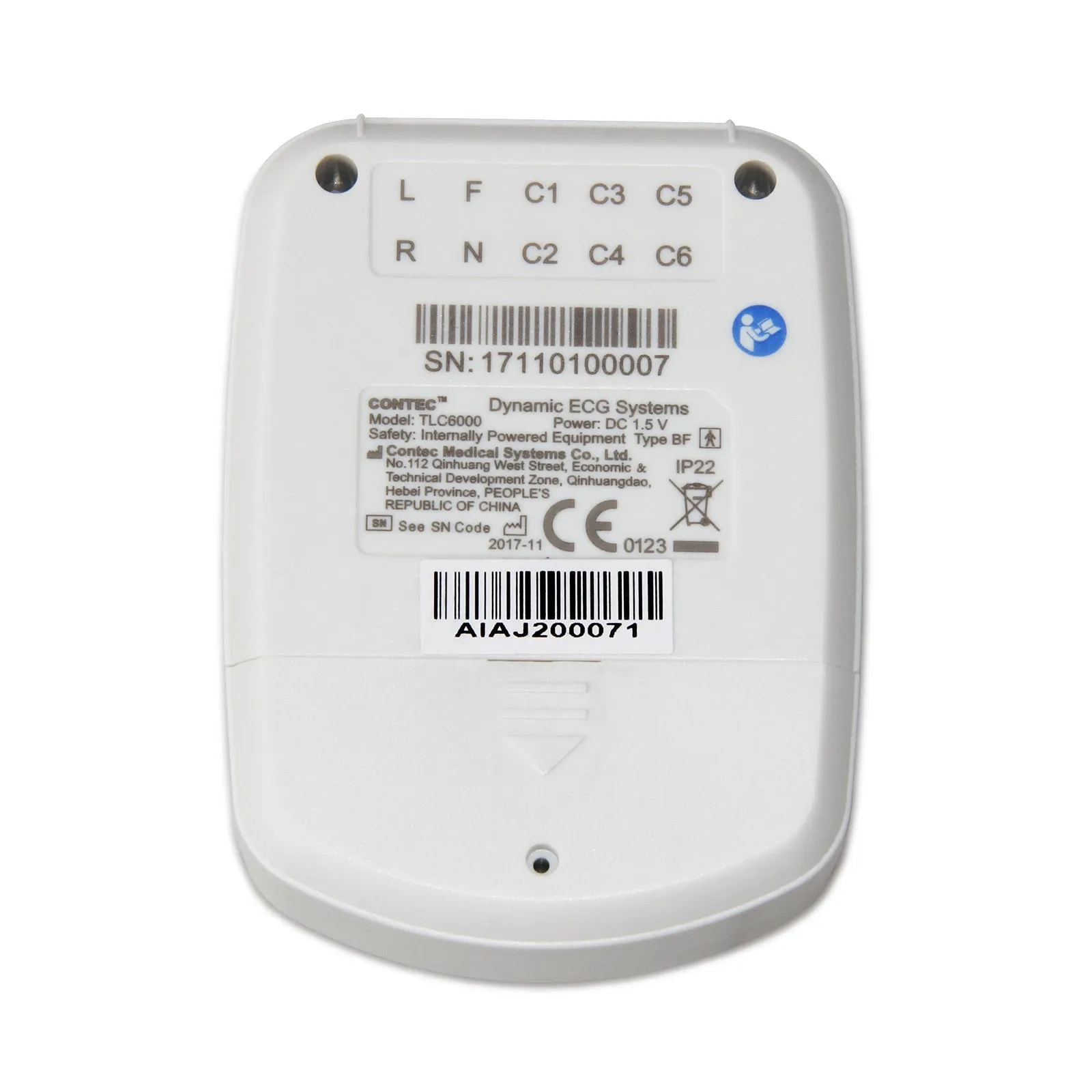 CONTEC TLC6000 12-lead Holter monitor with lead cable and PC software interface