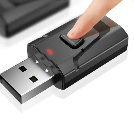 Bluetooth 5.0 car adapter receiver USB and 3.5mm interface in black colour