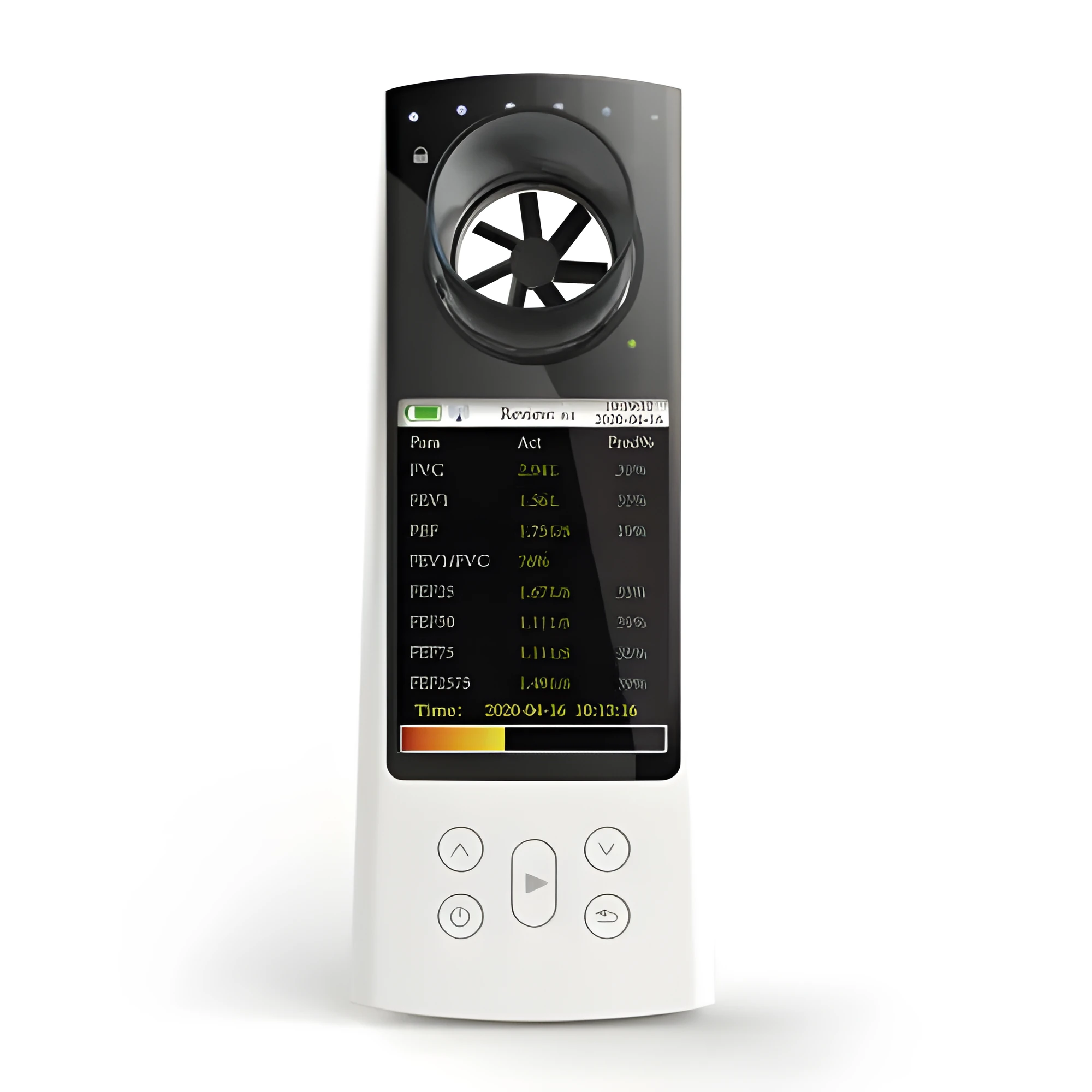 SP80B handheld spirometer with colour LCD screen, rechargeable battery, and Bluetooth connectivity