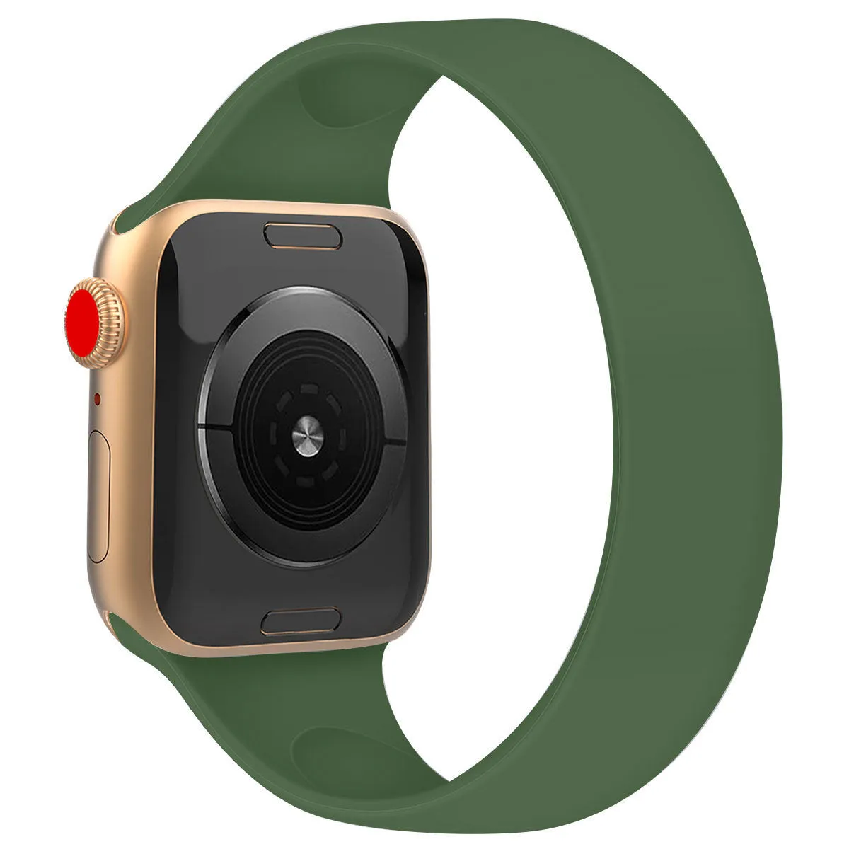 Elastic silicone solid colour watch strap straight 22mm interface for Apple Watch 38/40mm and 42/44mm