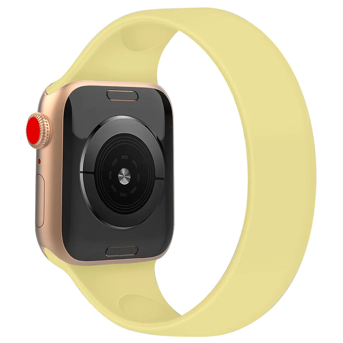 Elastic silicone solid colour watch strap straight 22mm interface for Apple Watch 38/40mm and 42/44mm