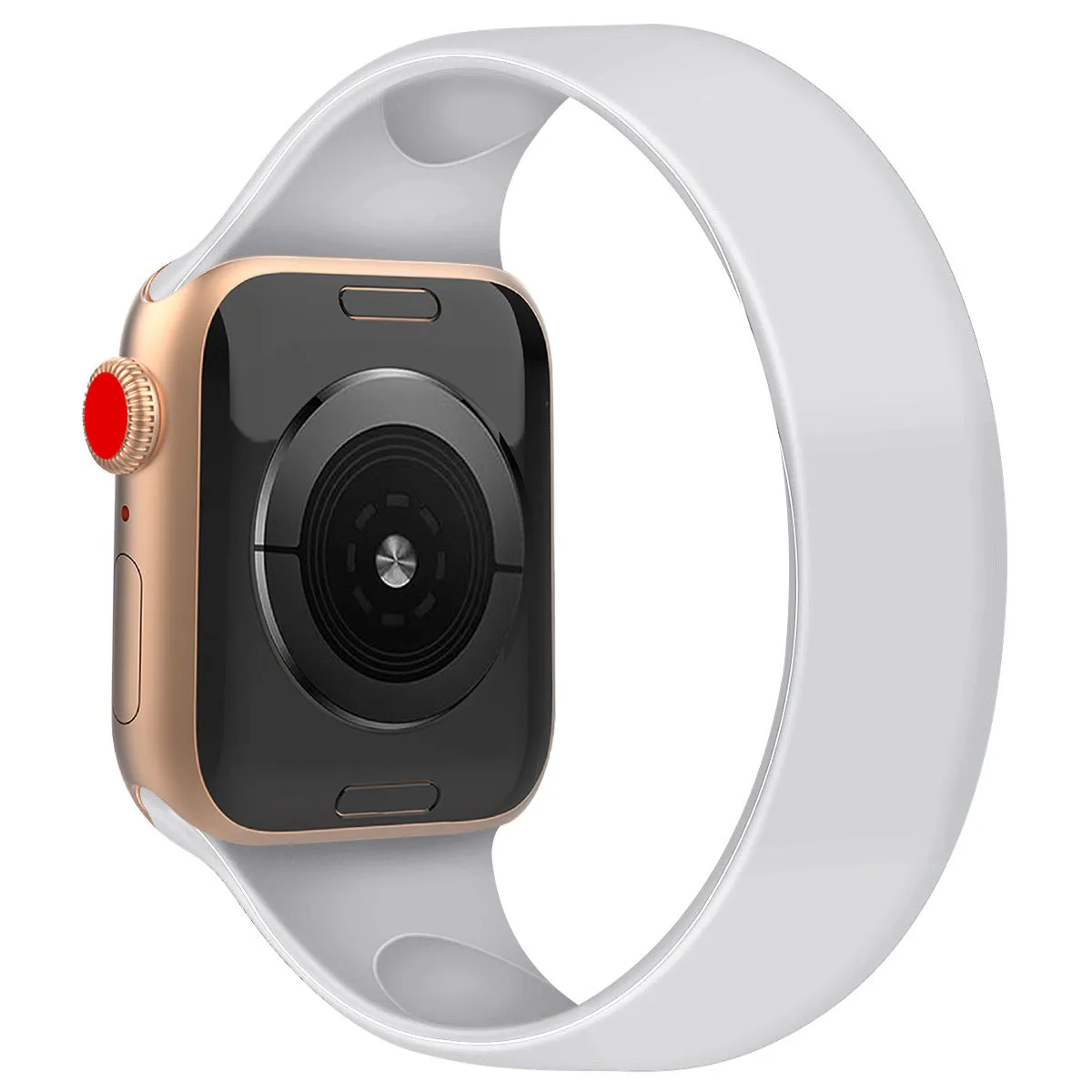 Elastic silicone solid colour watch strap straight 22mm interface for Apple Watch 38/40mm and 42/44mm