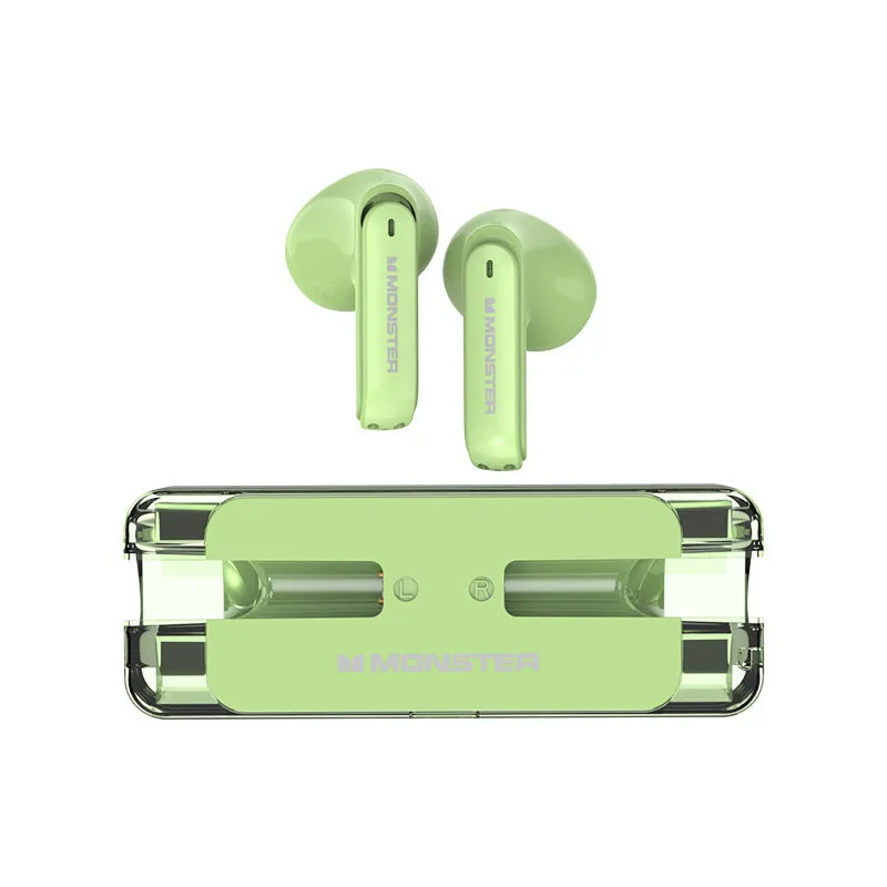 XKT08 true wireless Bluetooth earbuds in black with USB charging case