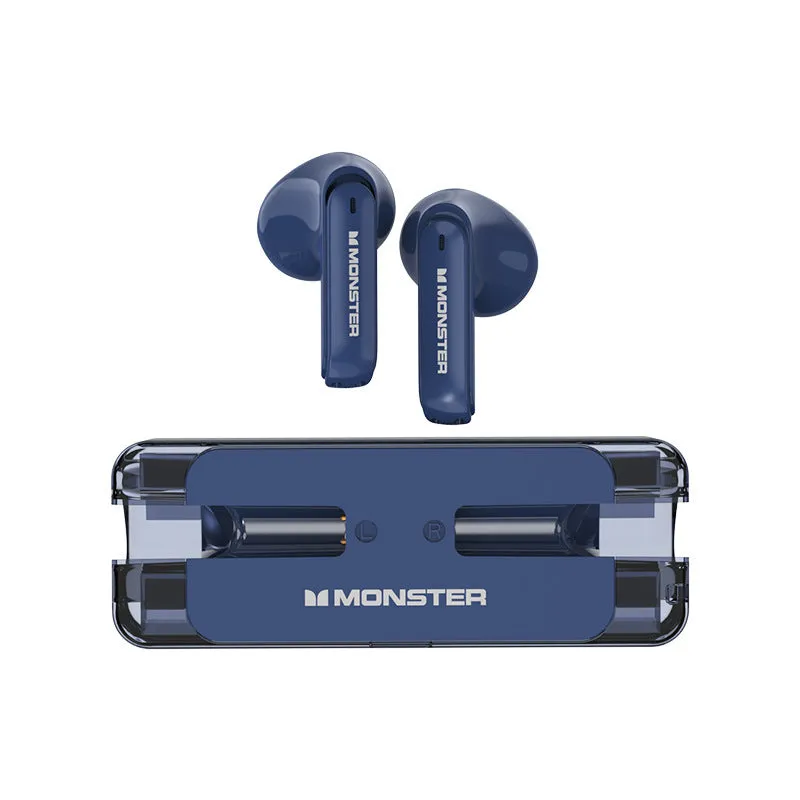 XKT08 true wireless Bluetooth earbuds in black with USB charging case