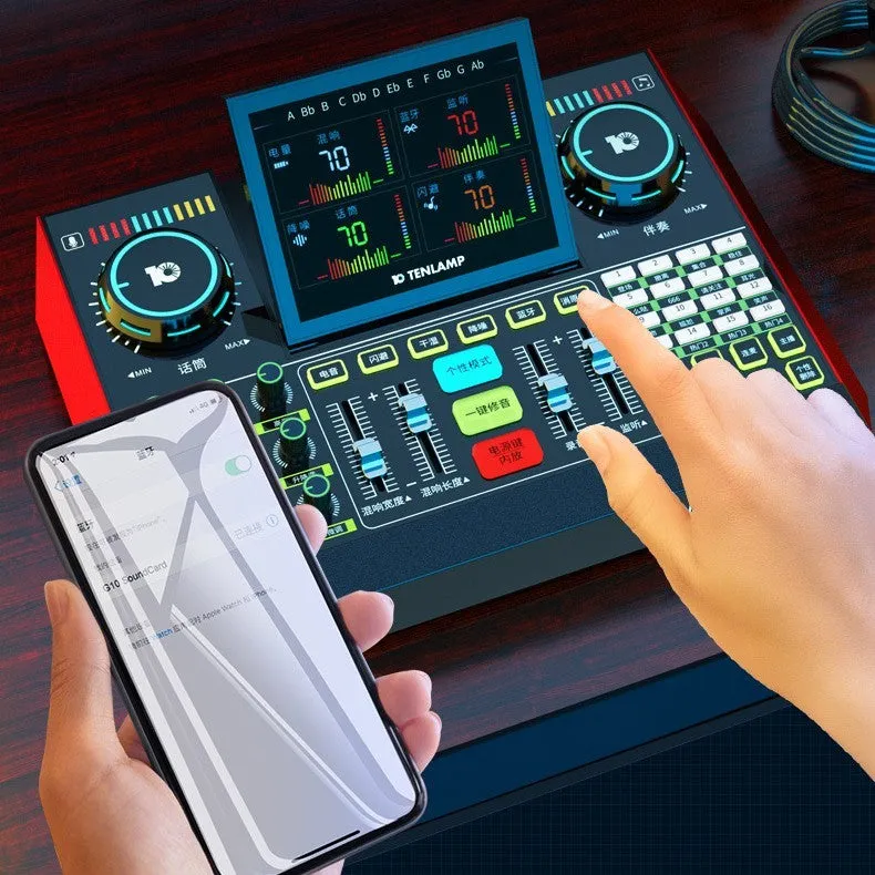 G10 sound card in black with 5.1 channel Bluetooth 5.0 for computer karaoke equipment repair and recording