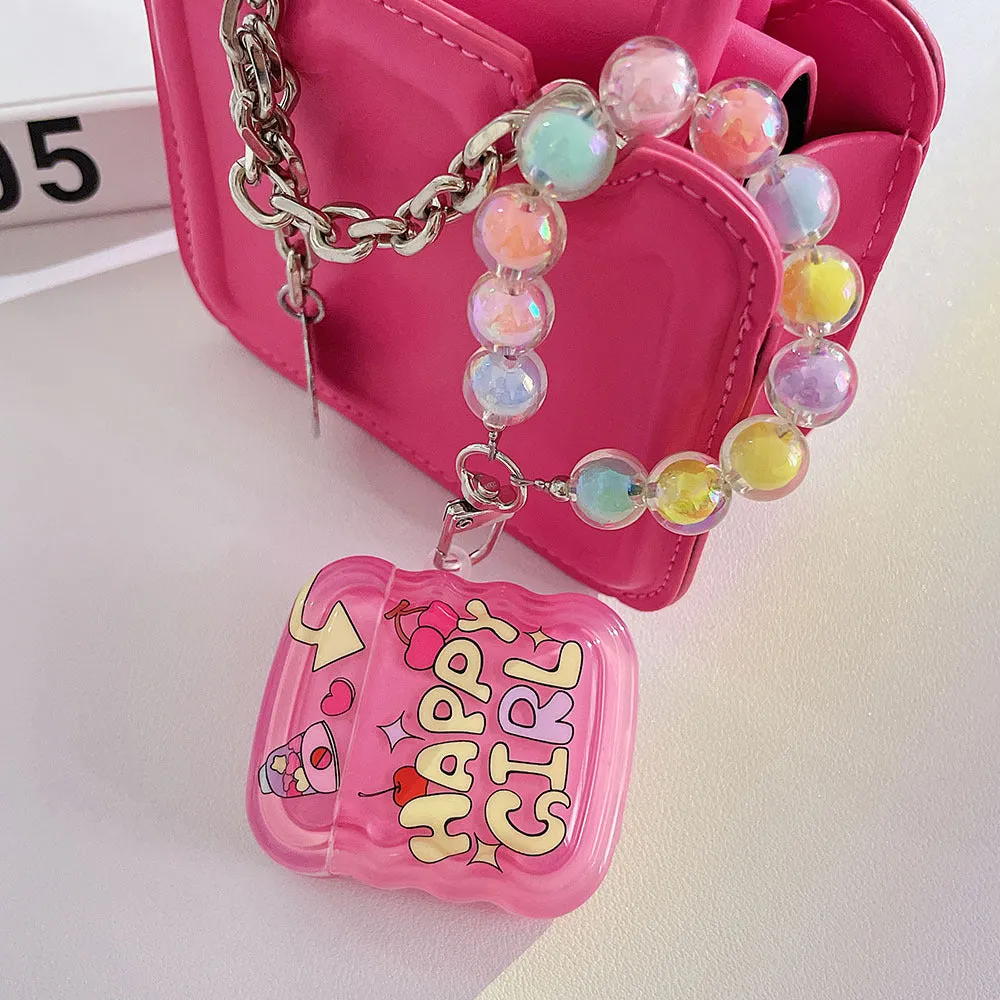 Silicone Bluetooth headphone cover for AirPods with soft shell and decorative pendant in green love heart style