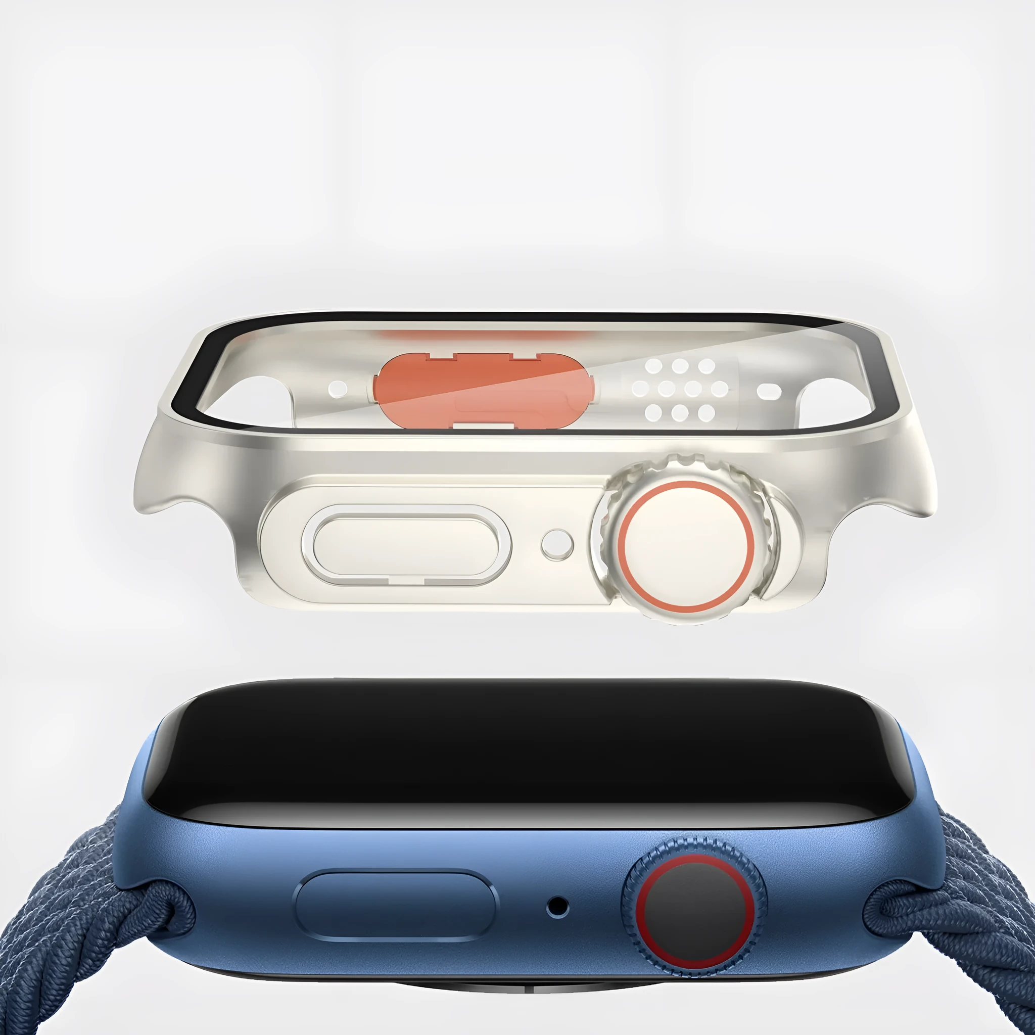 PC watch protective cover in Silver Orange colour for 44mm watch size