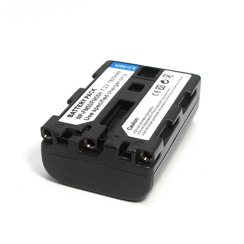 Black Sony NP-FM50 compatible charging set with battery and charger