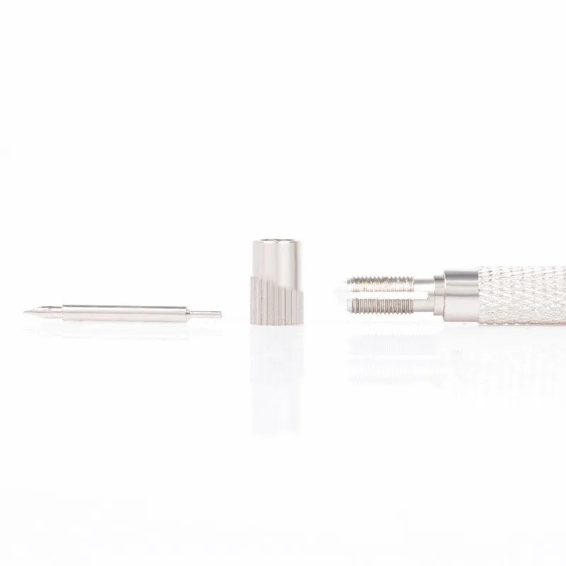 Silver iron double end detachable watch earbuds 5-piece set with spare needles in OPP bag