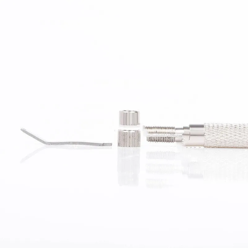 Silver iron double end detachable watch earbuds 5-piece set with spare needles in OPP bag
