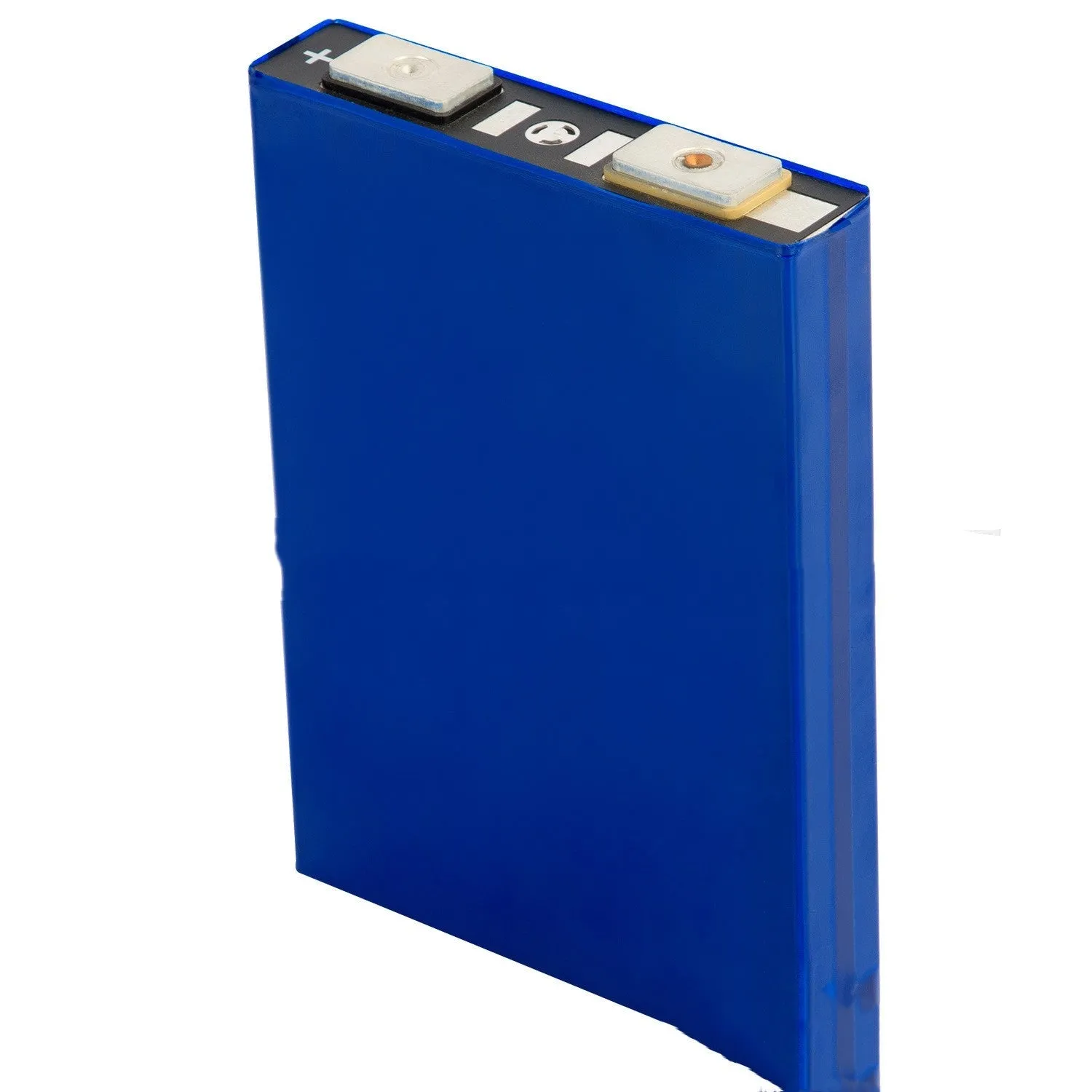 3.2V 30Ah Guoxuan lithium iron phosphate battery in square aluminium shell on a white background