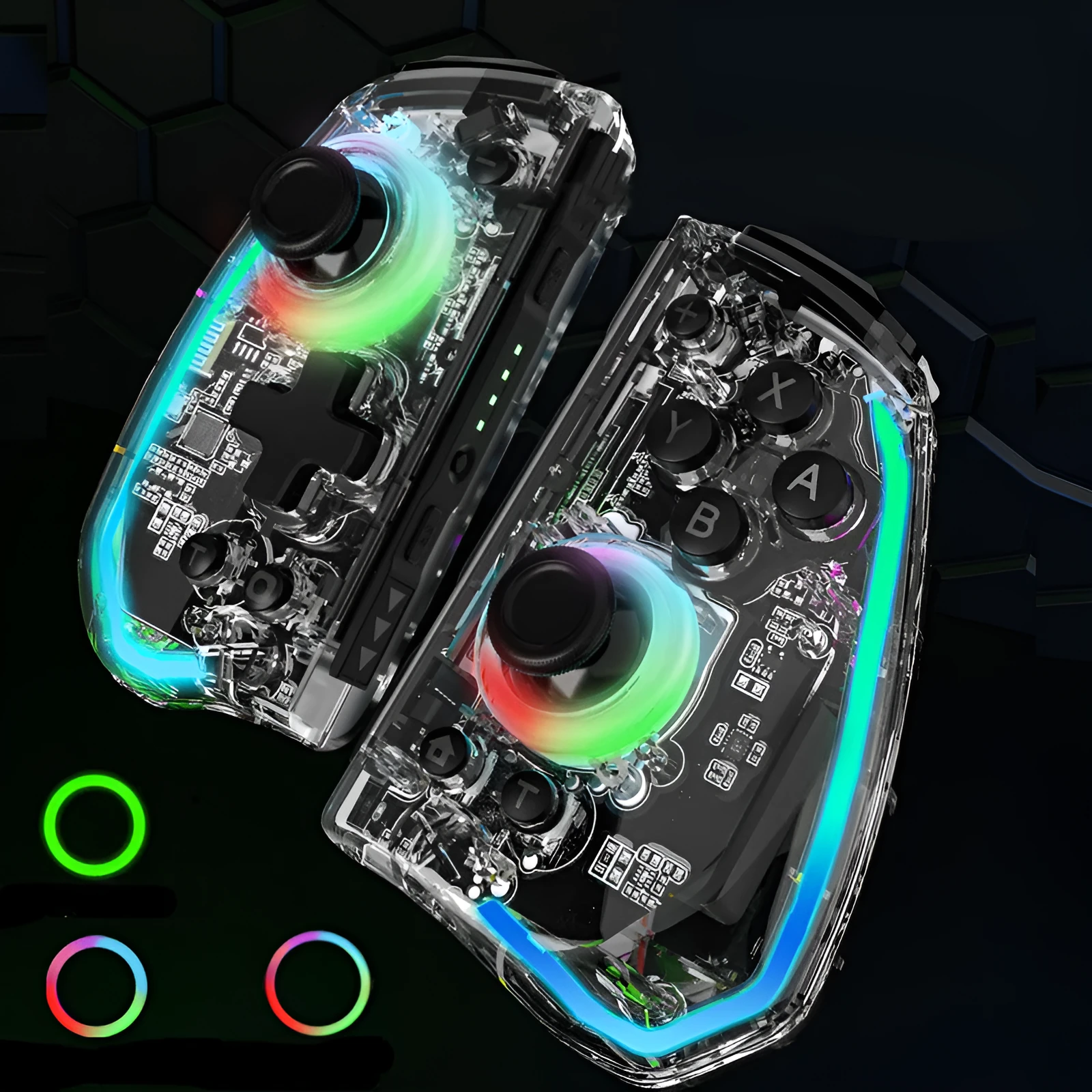Macro programming ALPS joystick metal ring L736 game handle black through plate for PS4 PC Bluetooth
