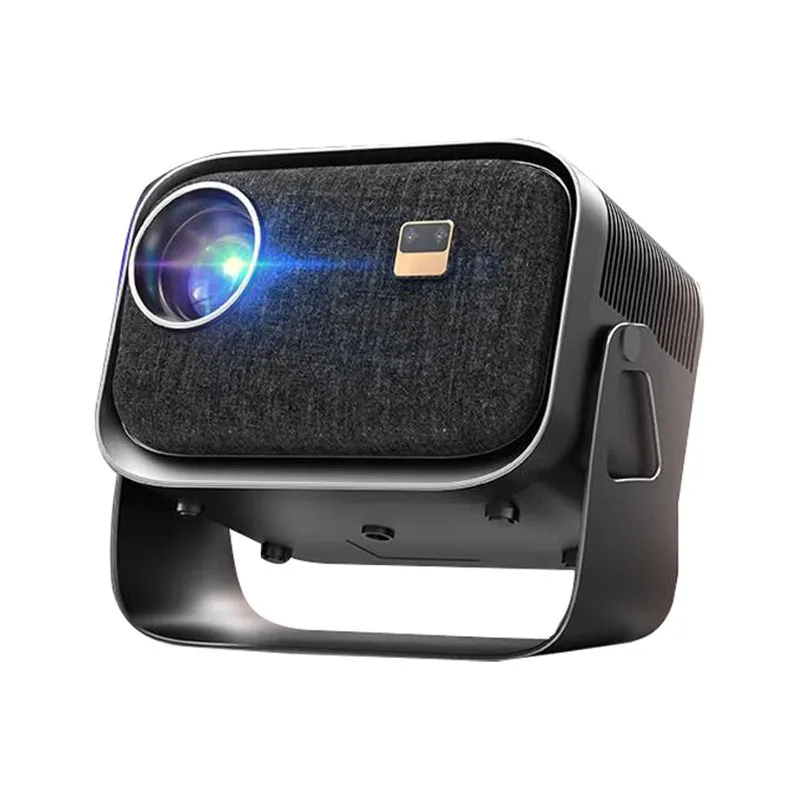 Android 4K smart projector displaying 1080p content with mobile screen mirroring capability